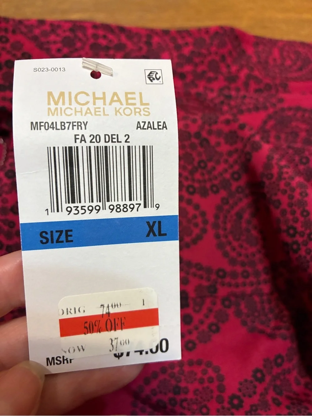 Michael Kors Paisley Zip Up Blouse Size XL NWT